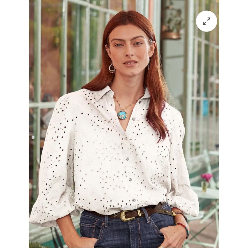 Sundance Celeste white eyelet blouse